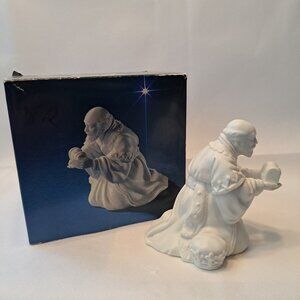 Vintage 1982 Avon Nativity Collectibles The Magi Melchior Porcelain Figurine Box